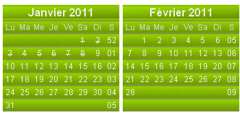T�l�charger le mod�le de calendrier